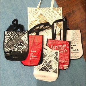 lot of 6 lululemon reusable shopper shopping bags!